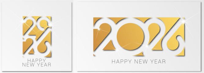 Happy new year - best wishes 2026 with colorful number. Perfect vector for poster banner greeting and new year 2026 celebration.
