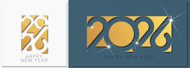 Happy new year - best wishes 2026 with colorful number. Perfect vector for poster banner greeting and new year 2026 celebration.