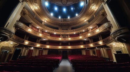 Obraz premium Grand Theater Interior with Ornate Architecture