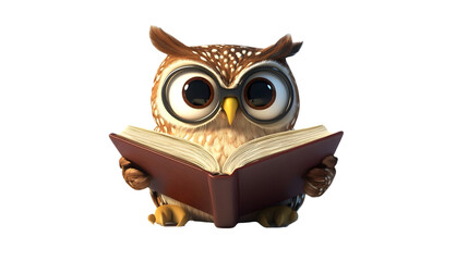 owl reading book 