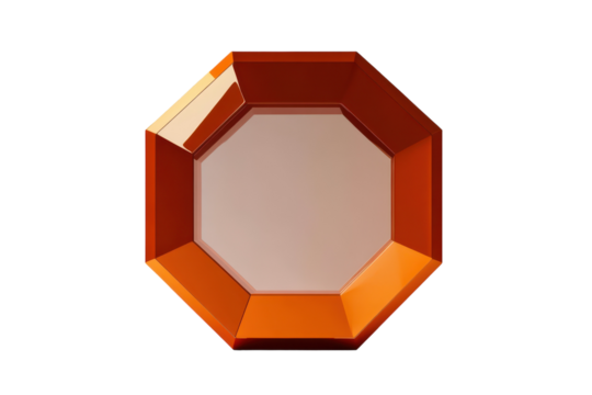 Decorative orange octagon plate displaying elegant design suitable for dining or display purposes