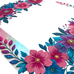 Obraz premium beautiful floral border frame on white 