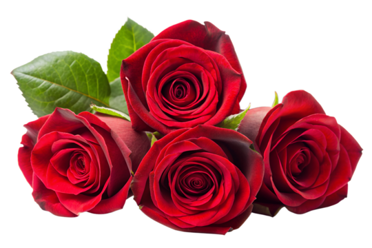 red roses isolated on white