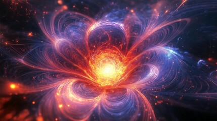 Obraz premium Discovering the Beauty of Cosmic Flowers in Abstract Patterns