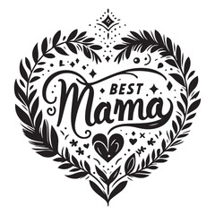 typography design best Mama white background
