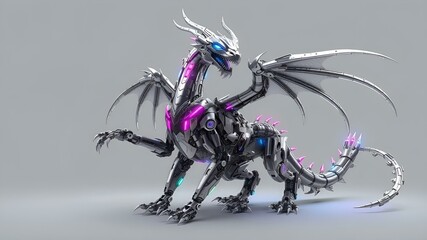 black and white dragon style cyber