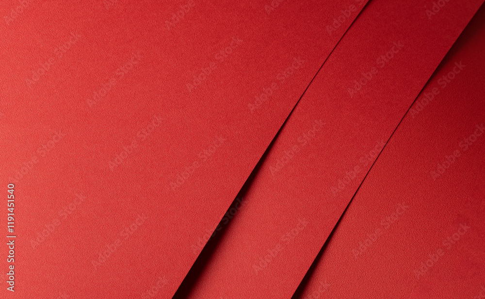 Poster Fiery red paper background with overlapping diagonal sheets. Bold warm tones, vibrant geometric patterns, and grainy textures create a stylish, striking, and elegant composition.