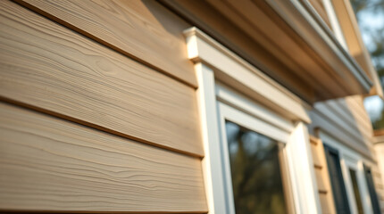 Modern Wood Siding House Exterior: Warm, Natural Textures and Elegant Design. High-Quality Real Estate and Home Improvement