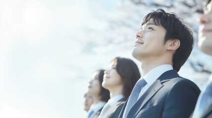 春、新たなスタートを迎える新社会人たちの期待と決意を映した表情