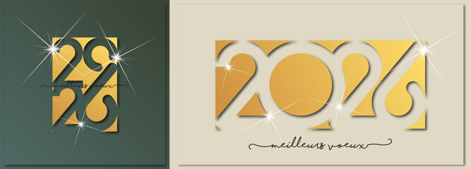 Bonne année - meilleurs vœux 2026 - vecteur pour affiche bannière salutation et célébration du nouvel an 2026.