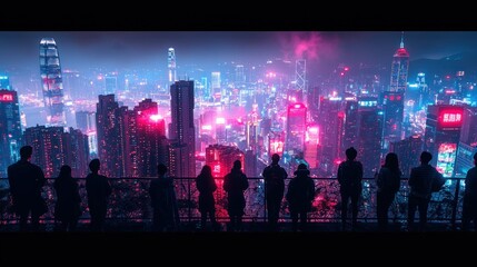 Neon Cityscape: Hong Kong Nights