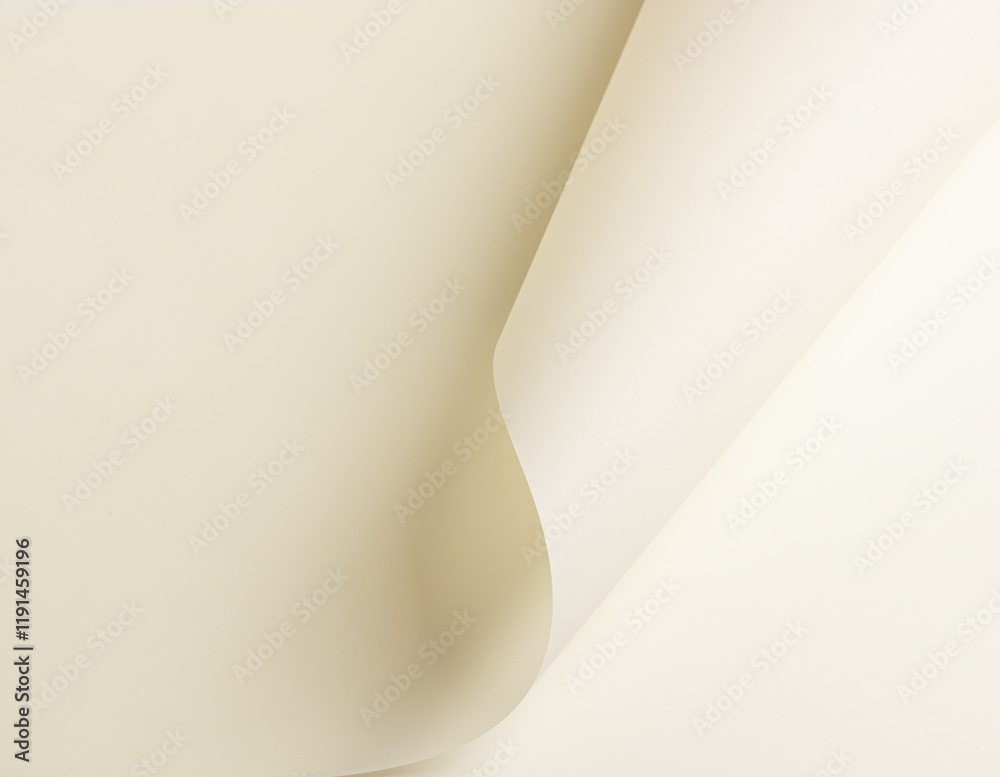 Fototapete ivory white paper background with a smooth, matte texture and soft beige curls. warm tones and a sea