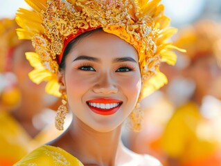 Vibrant Celebration Traditional Balinese Costume Parade in Sunshine