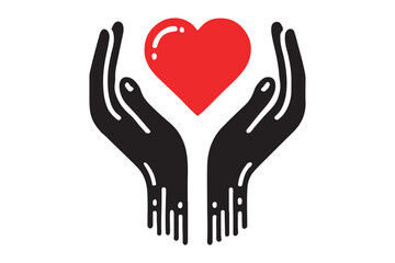 Heart in hands icon