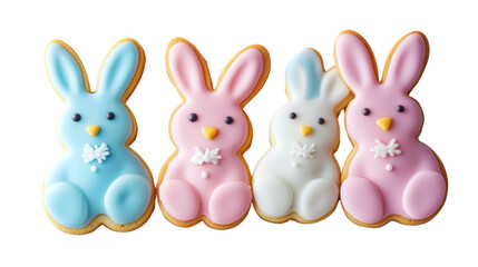 Easter bunny-shaped cookies transparent background