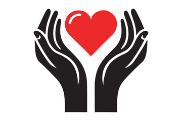 Heart in hands icon