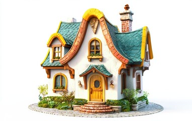 3d house on white background