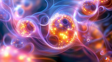 Vibrant Abstract Cosmic Energy with Radiant Light Effects