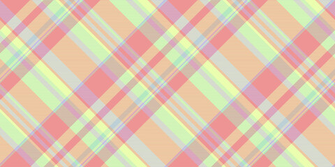 Scratched plaid vector background, native texture seamless textile. Geometrical tartan fabric pattern check in lime and light colors.