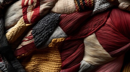Intricate Textile Tapestry: A Symphony of Colors and Textures