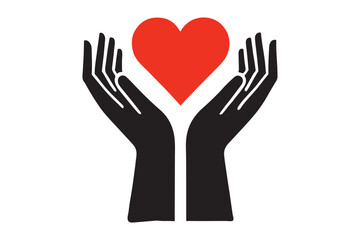 Heart in hands icon