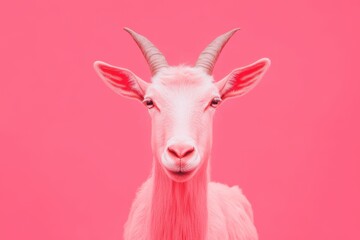 Goat pink background
