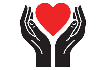 Heart in hands icon