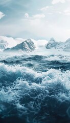 Striking image of melting glaciers affecting oceans, highlighting urgent climate change realities