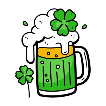 green beer mug with shamrock st patrick's day clip art preview
