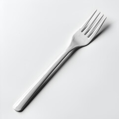 Elegant Stainless Steel Fork on White Background for Modern Dining and Food Presentation