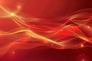 Obraz premium Abstract Red Background with Glowing Lights, Sparkles, and Digital Art for a Vibrant and Mystical Fantasy Design