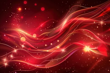 Obraz premium Abstract Red Background with Glowing Lights, Sparkles, and Digital Art for a Vibrant and Mystical Fantasy Design