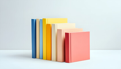 Fototapeta premium Stack of colorful books isolated on white