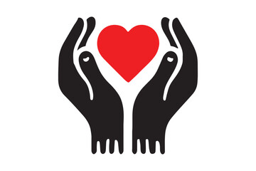 Heart in hands icon