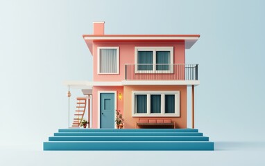 3d house on white background