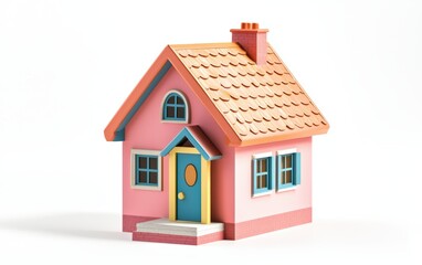 3d house on white background