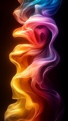 Obraz premium Abstract artwork featuring vivid flowing ribbons motion photos