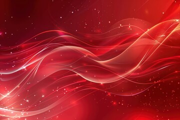 Abstract Red Background with Glowing Lights, Sparkles, and Digital Art for a Vibrant and Mystical Fantasy Design