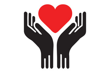 Heart in hands icon