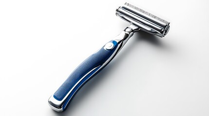 Blue blade razor isolated on a white background.