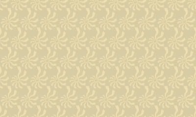 Elegant beige and cream seamless pattern. Subtle, repeating design with swirling floral motifs. Ideal for website backgrounds, textiles, packaging, and stationery.
