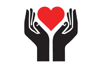 Obraz premium Heart in hands icon