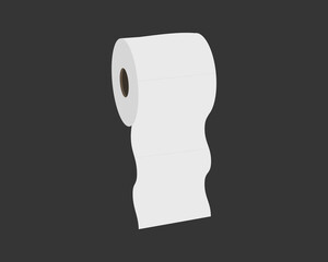 Clean, minimalist illustration of a toilet paper roll against a dark background.  Perfect for websites, blogs, or presentations related to hygiene, cleanliness, or bathroom products.