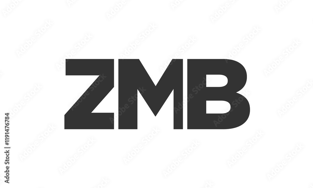 Poster zmb logo design template with strong and modern bold text. initial based vector logotype featuring s