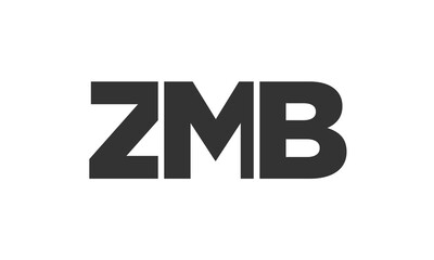 Fototapeta premium ZMB logo design template with strong and modern bold text. Initial based vector logotype featuring simple and minimal typography. Trendy company identity.