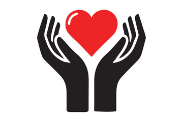 Heart in hands icon