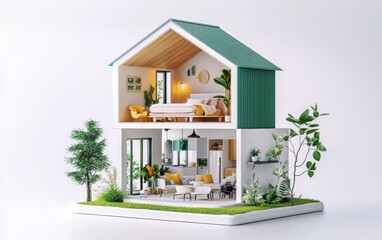 3d house on white background