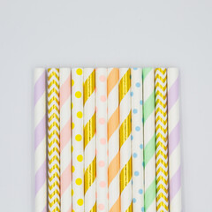 Pastel Paper Drinking Straws
