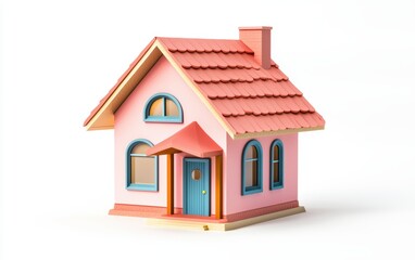 3d house on white background