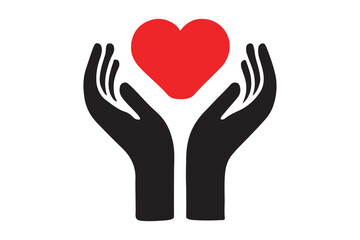 Heart in hands icon